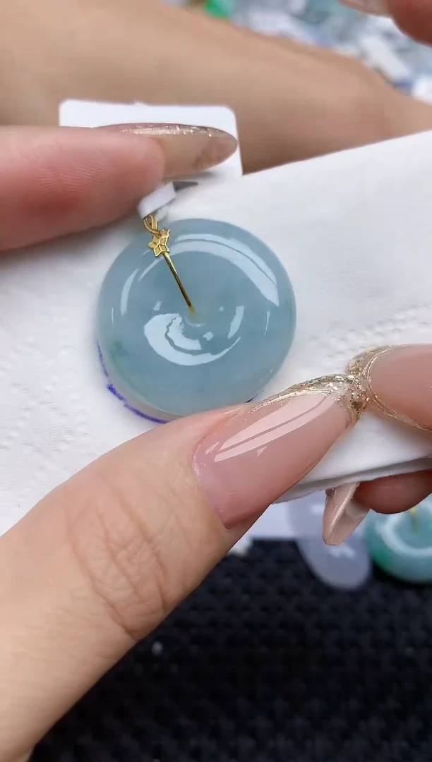 翡翠18K金镶嵌颈饰29   天然翡翠A货  百元以上9米证书费自理