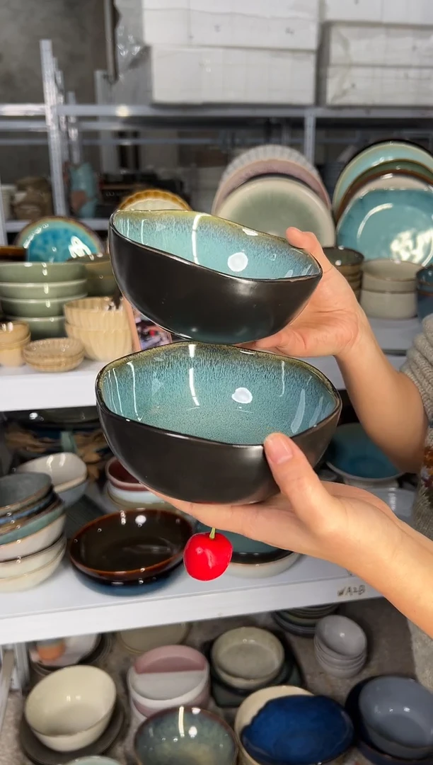 陶瓷外贸尾货瑕疵满20包邮X2米饭碗新品