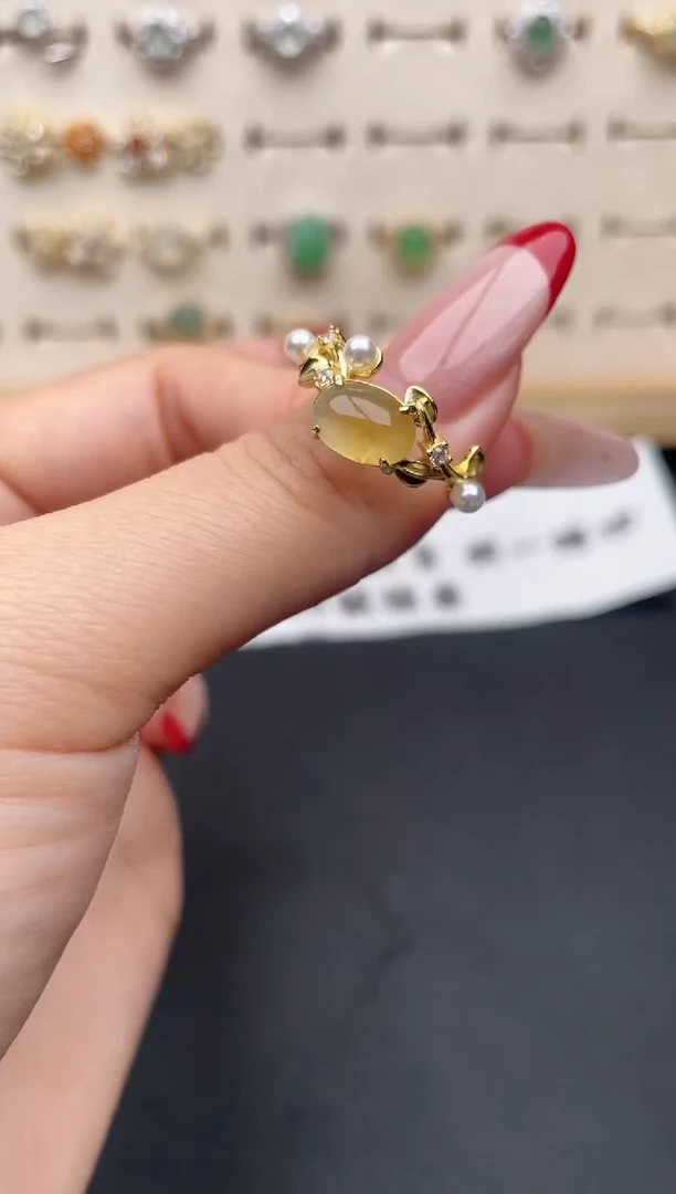 【闪购商品】翡翠戒指银S925镶嵌一物一证一礼盒