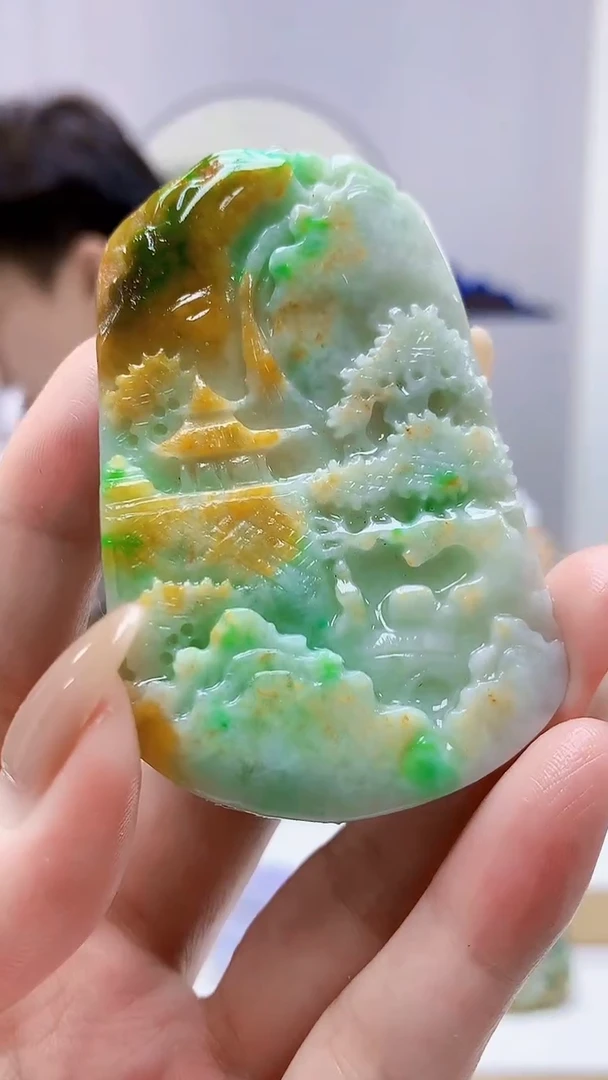 未镶嵌定制翡翠5145MM-毛货挂件21