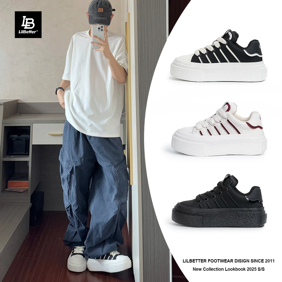 Libetter爆米花简约时尚百搭小众增高厚底休闲鞋子低帮秋季板鞋