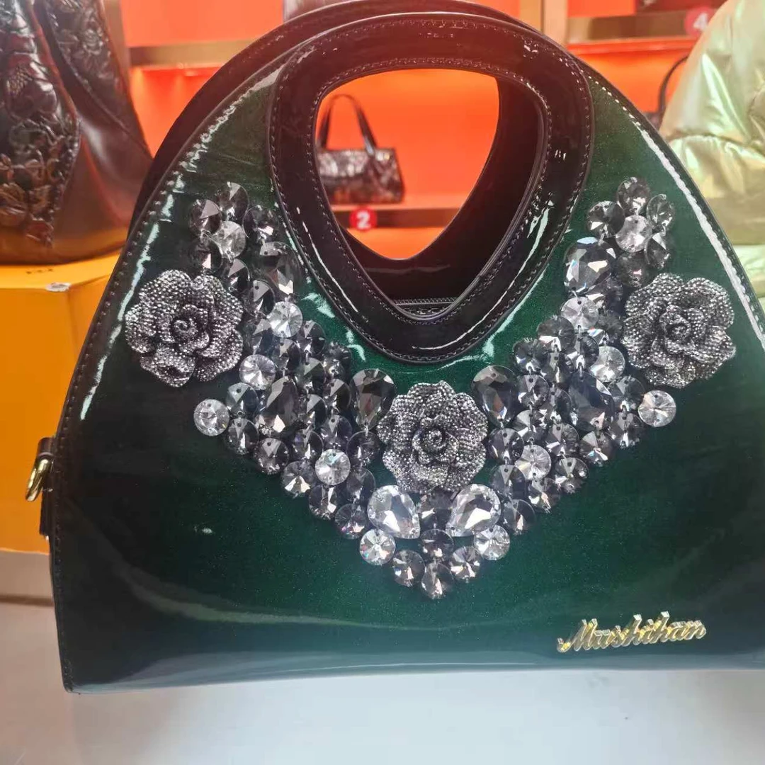 孤品时尚高奢波士顿手拎包气质单肩女士真皮斜挎手提包008