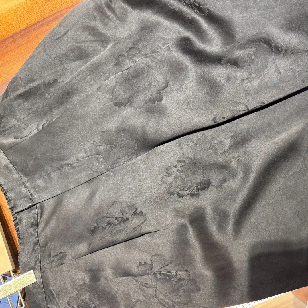 CHEN HENG 真丝桑蚕丝印花阔腿裤