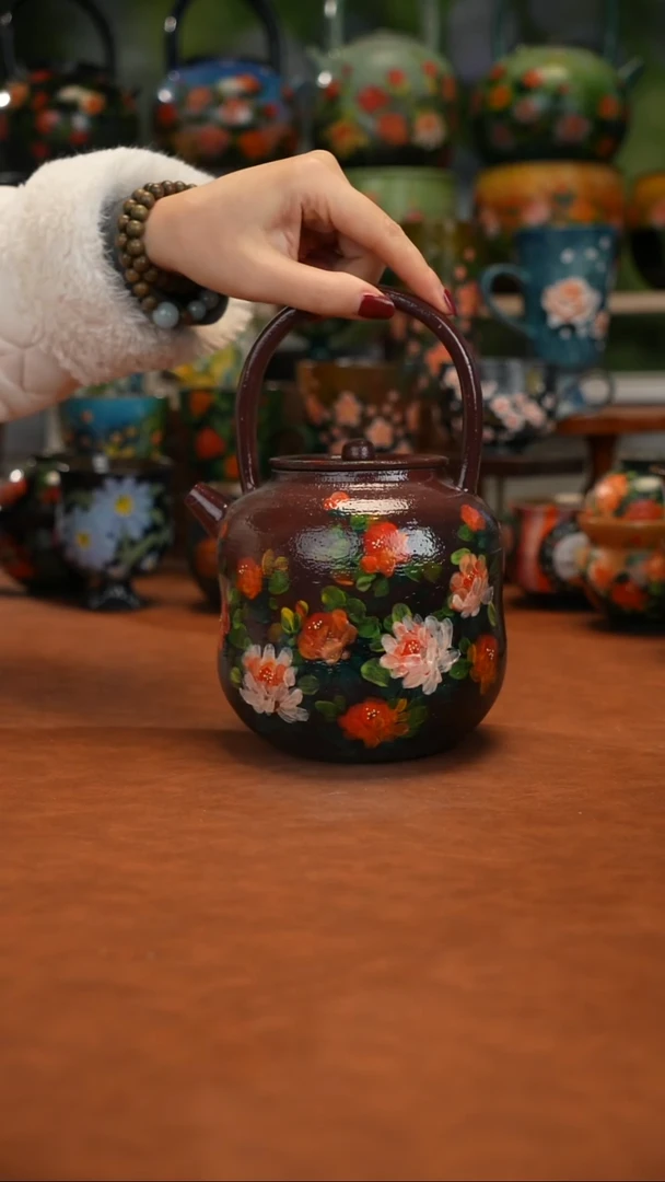 紫砂油画手绘釉下彩