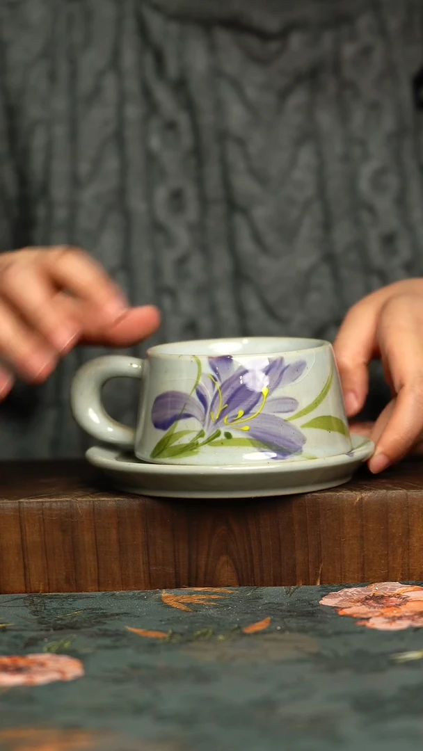 杯釉下彩手工手绘同款陶器