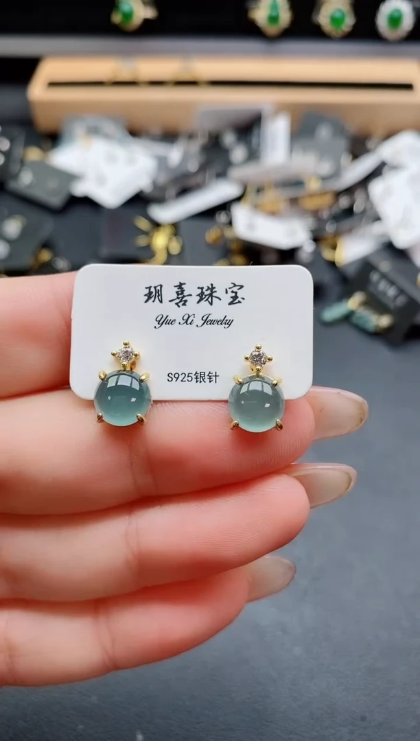银S925镶嵌戒指翡翠1