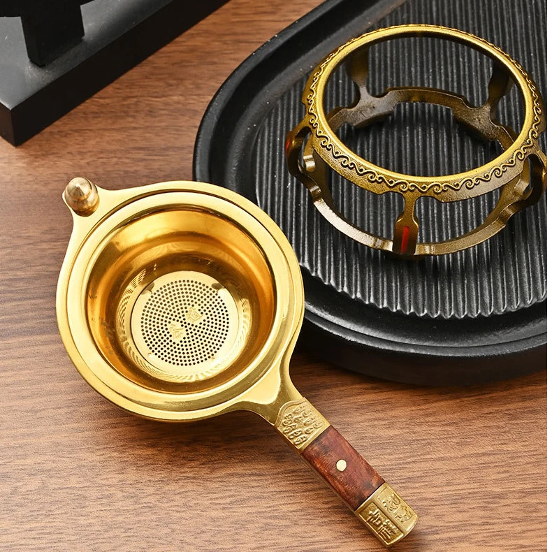 实用304不锈钢如意茶漏茶滤网茶水过滤分离器底托座家用茶道配件