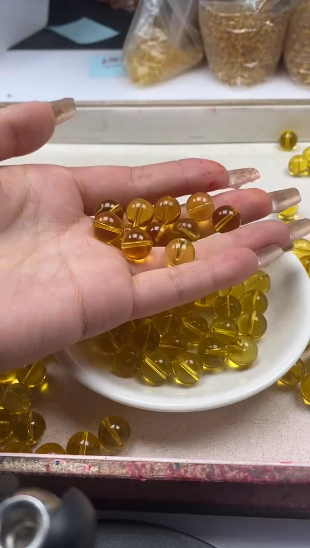 【闪购商品】水晶颈饰未镶嵌w124全净体黄水晶12mm*10颗