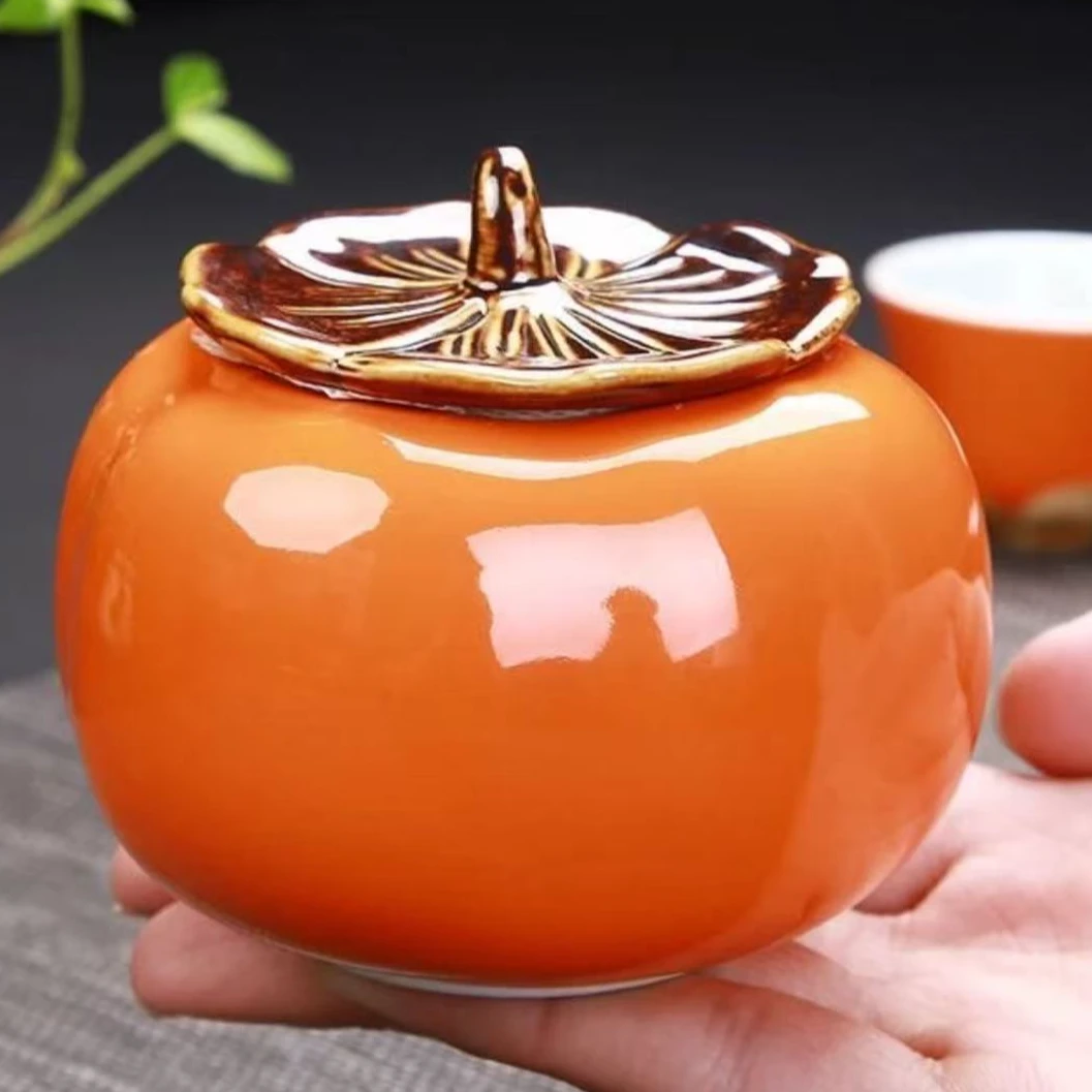 柿柿如意柿子茶叶罐存储便携