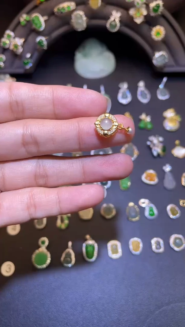 吊坠(不含链)银S925镶嵌翡翠1