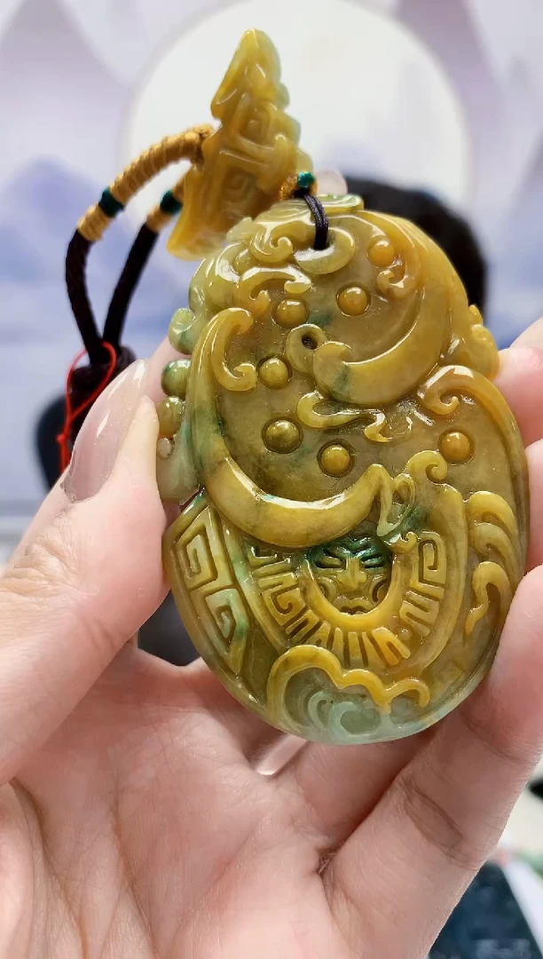 定制翡翠未镶嵌5060MM-毛货挂件92