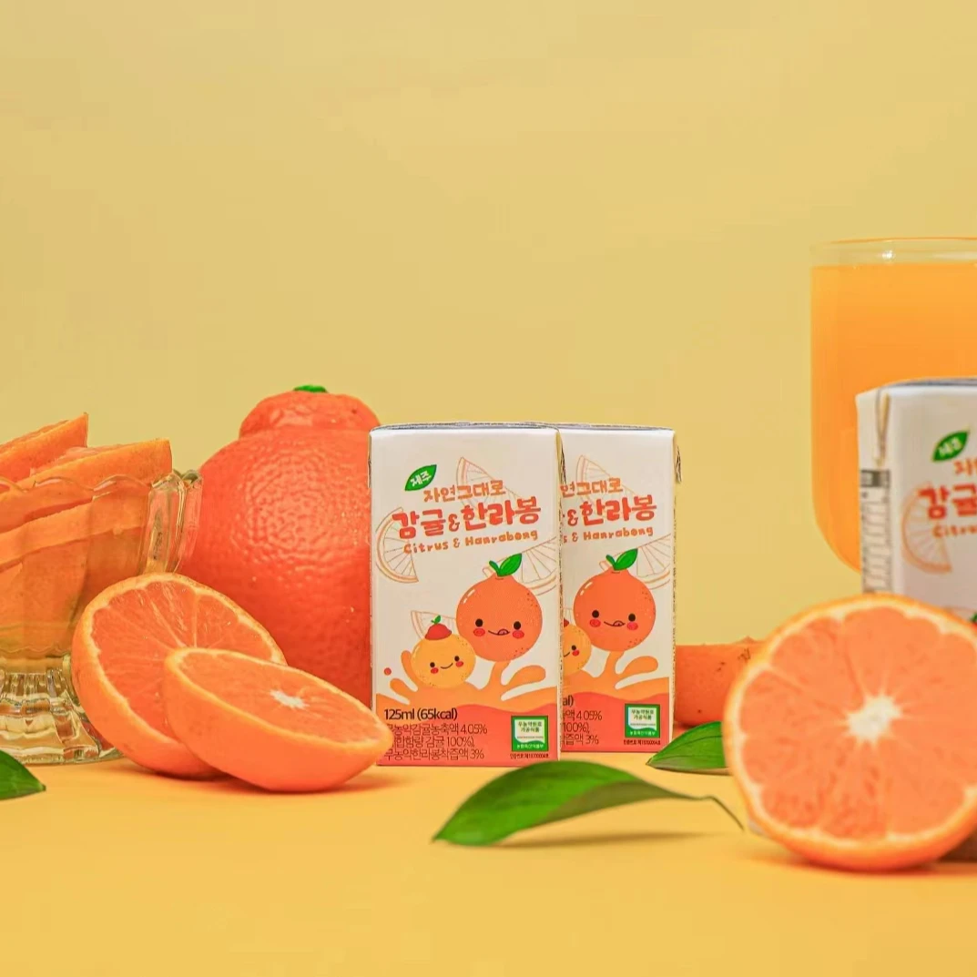 【2单包邮】韩国济州柑丑橘汁饮料果汁饮料125ml日期到25年2月末