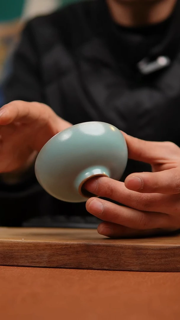 【闪购商品】瓷片原产地原矿仿古天青普洱杯