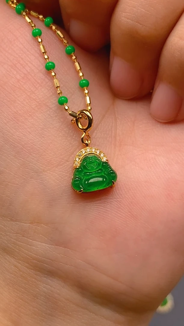 【闪购商品】翡翠吊坠(不含链)银S925镶嵌佛公万能扣