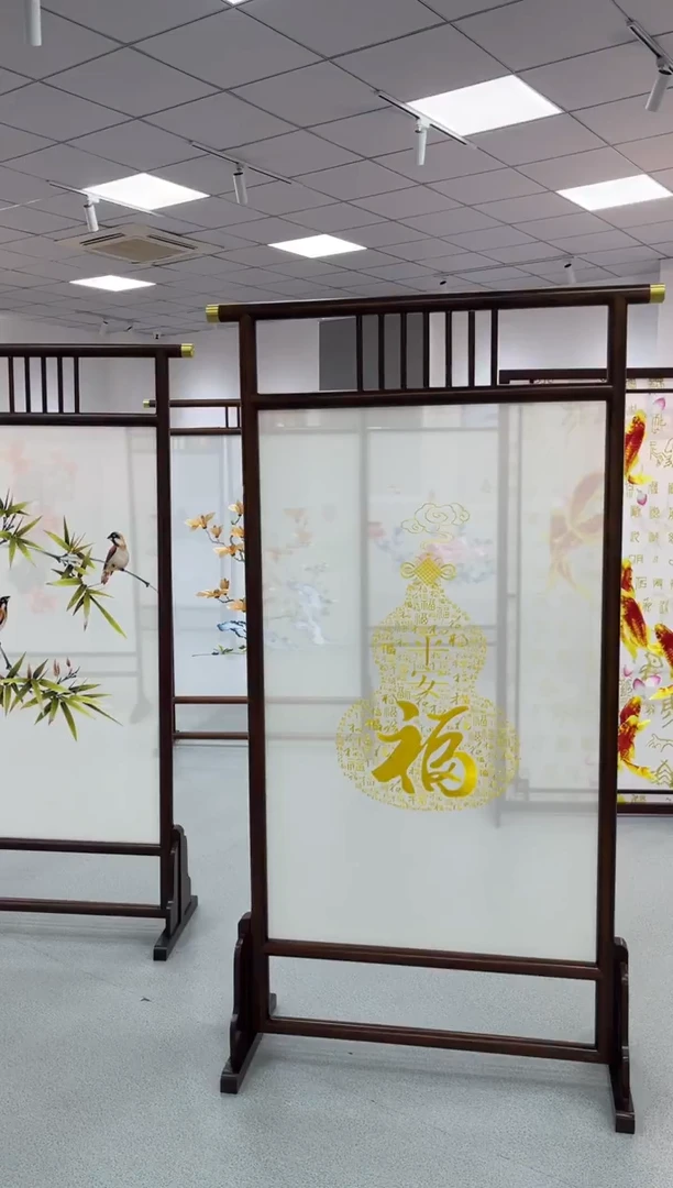 刺绣苏绣平安是福屏风隔断