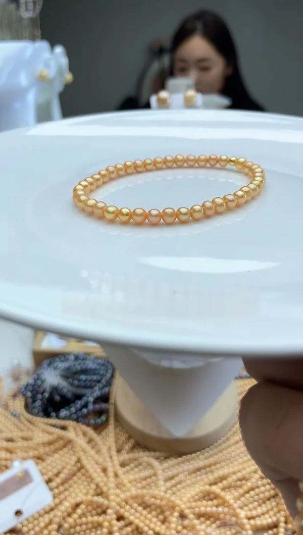 黄色系小米手串4mm