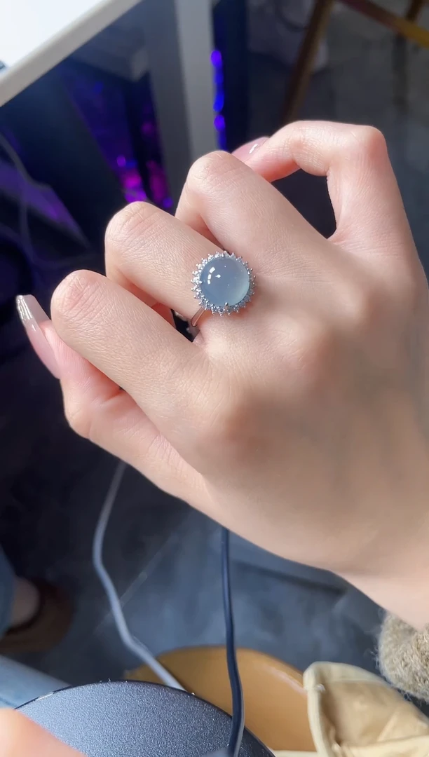 【闪购商品】翡翠戒指银S925镶嵌43653