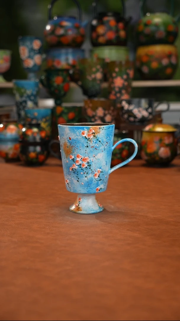 紫砂油画釉下彩手绘