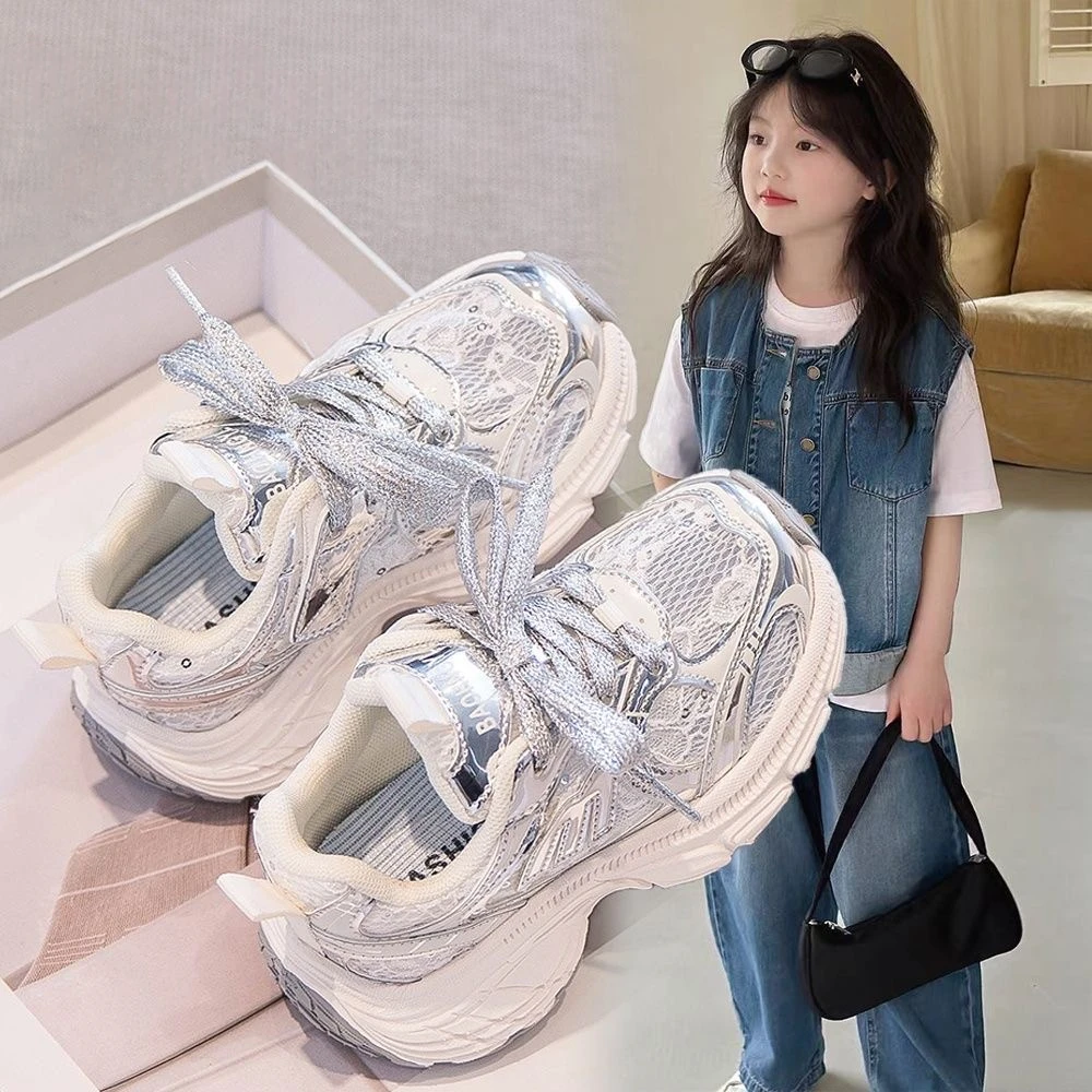 女童鞋子2025新款儿童运动鞋春秋款老爹鞋女孩软底轻便跑步休闲鞋