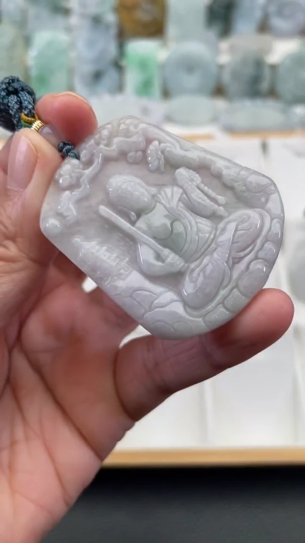 颈饰未镶嵌翡翠天然缅甸翡翠A货 有瑕疵18