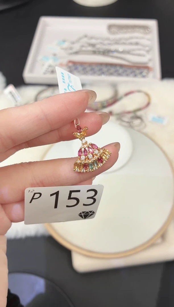 银S925镶嵌吊坠碧玺多样性发一P153