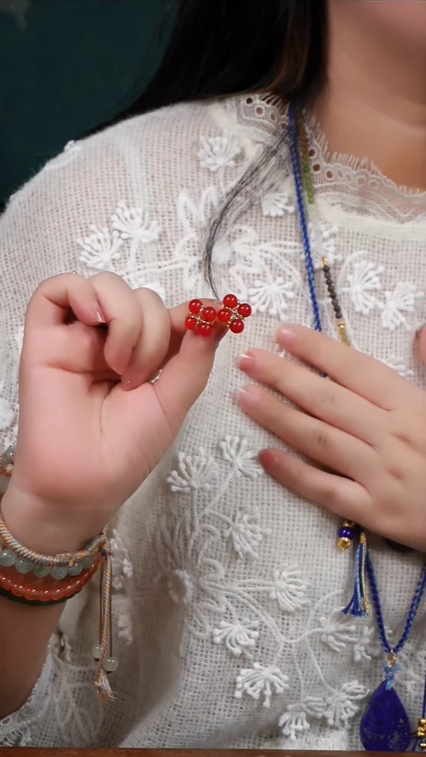 银S925镀金镶嵌耳钉玛瑙/玉髓耳钉