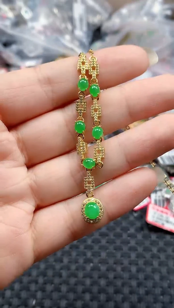 银S925镶嵌戒指翡翠天然A货缅甸翡翠