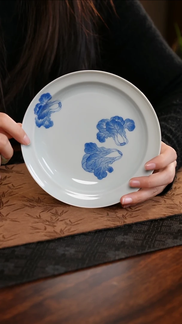 【闪购商品】盘青源器语白菜拌面盘