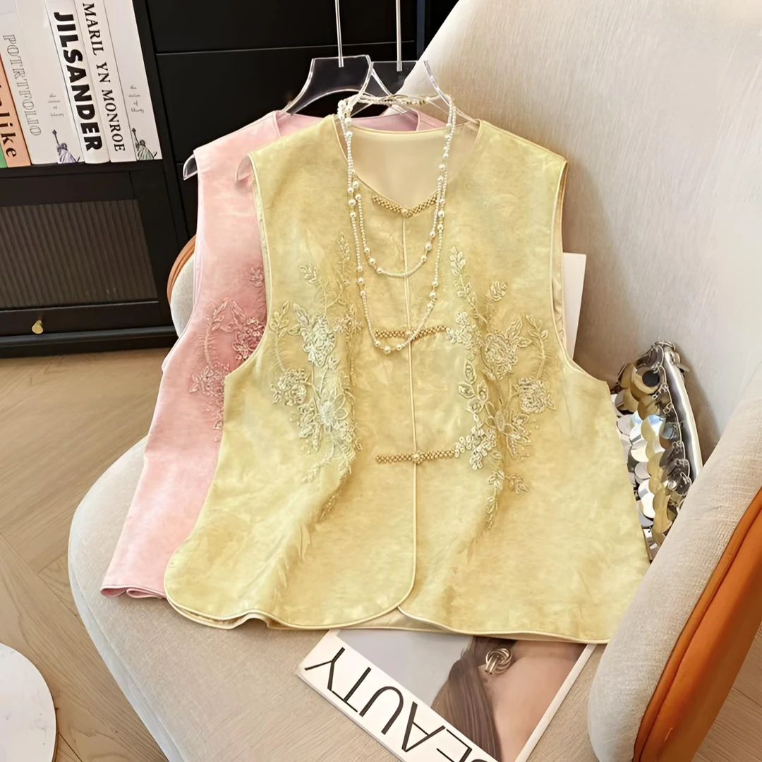 【醉花吟】2025夏重工绣花高级感新中式改良唐装新国风百搭女马夹