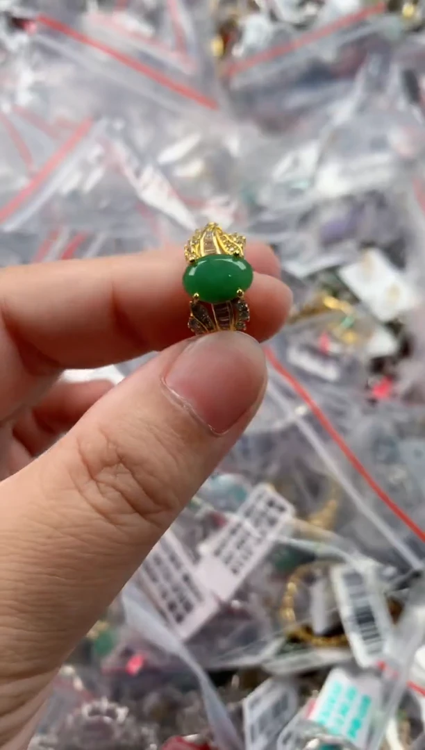 银S925镶嵌戒指翡翠333   9