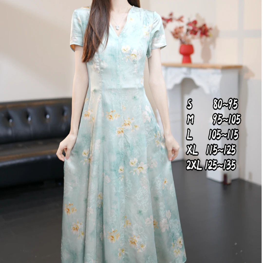 IONOY-林岚 -星夜花G1275早秋新品连衣裙气质遮肉显瘦宽松长款