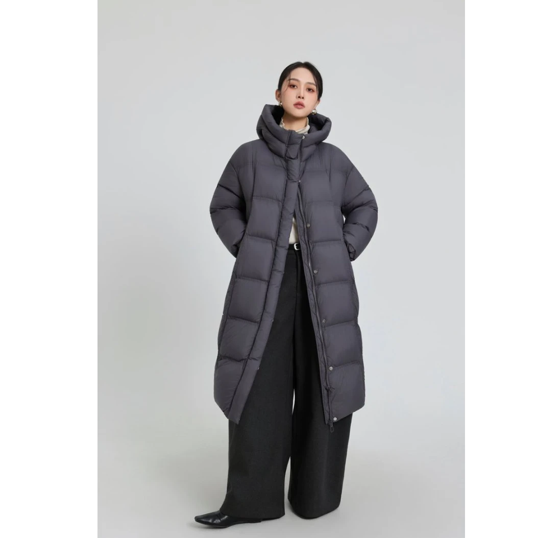 【90绒子白鸭绒】羽绒服女云感泡芙大被子保暖百搭过膝长款连帽AX