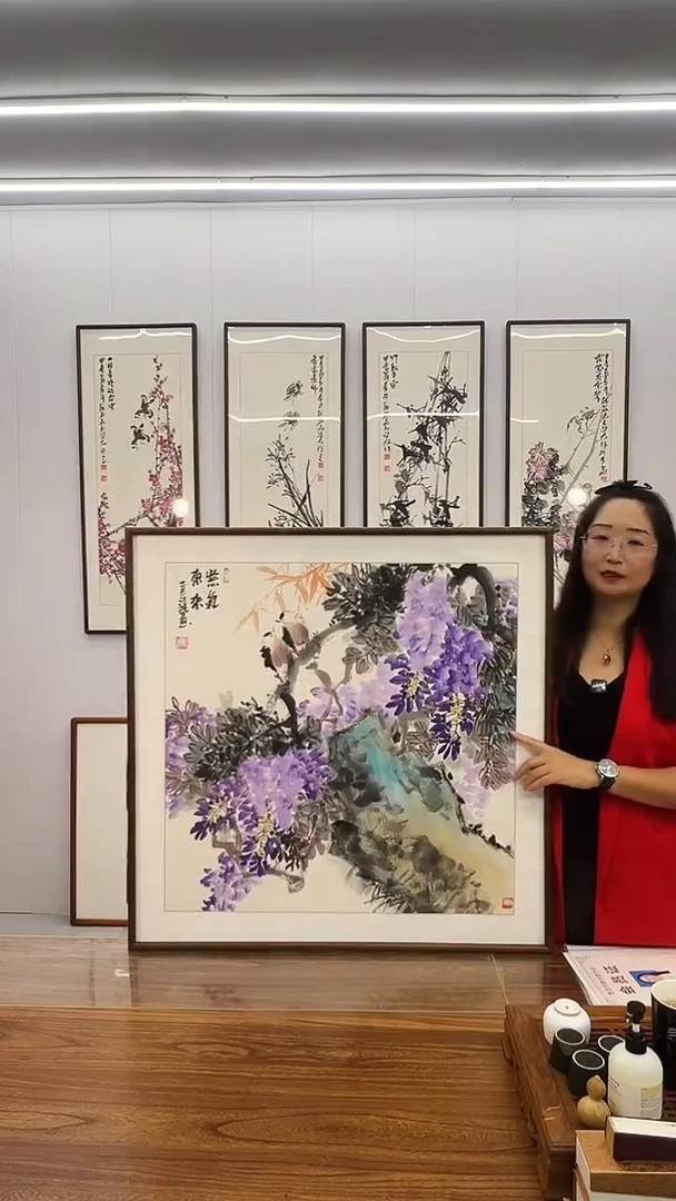 国画汪琼 80*80 紫气东来