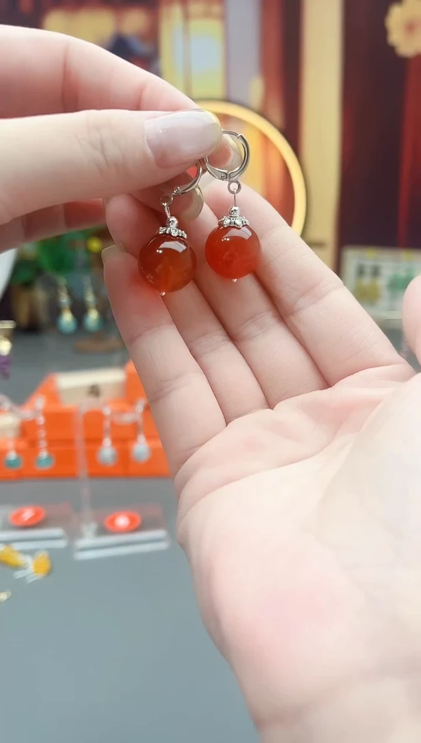 未镶嵌耳钉玛瑙/玉髓537