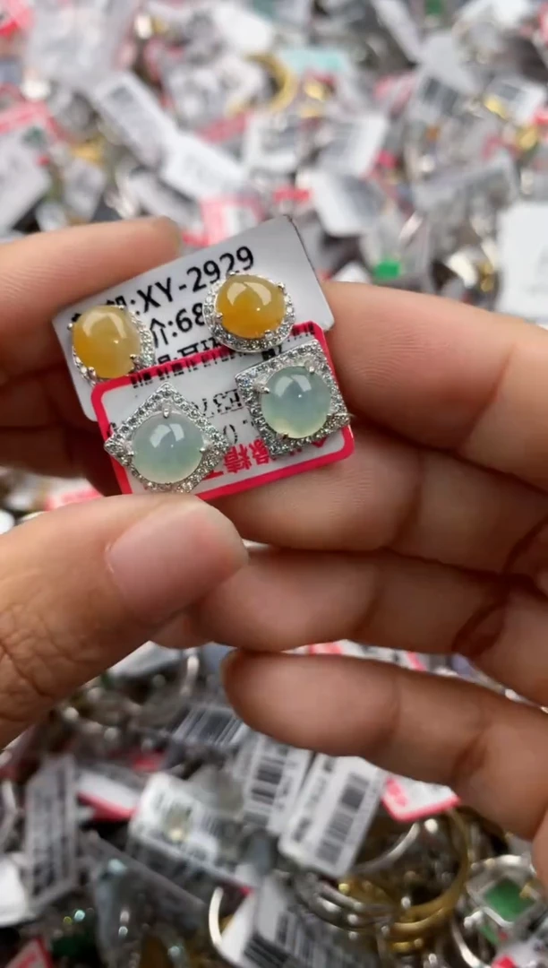 银S925镶嵌戒指翡翠222    7