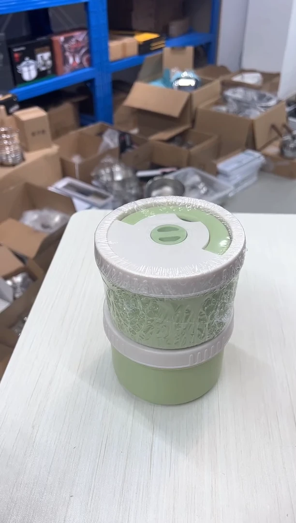 【闪购商品】不锈钢绿色便当盒两个装