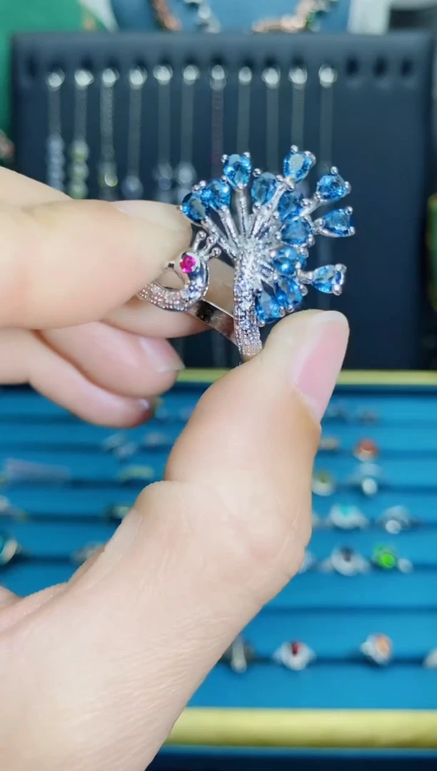 【闪购商品】托帕石戒指银S925镶嵌1121