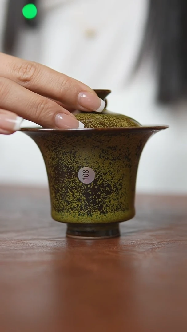 杯茶叶沫两才马蹄盖碗大瑕108