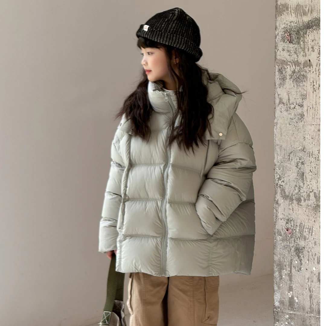2025冬季新款泡芙感90白鸭绒韩版女童羽绒服W25447