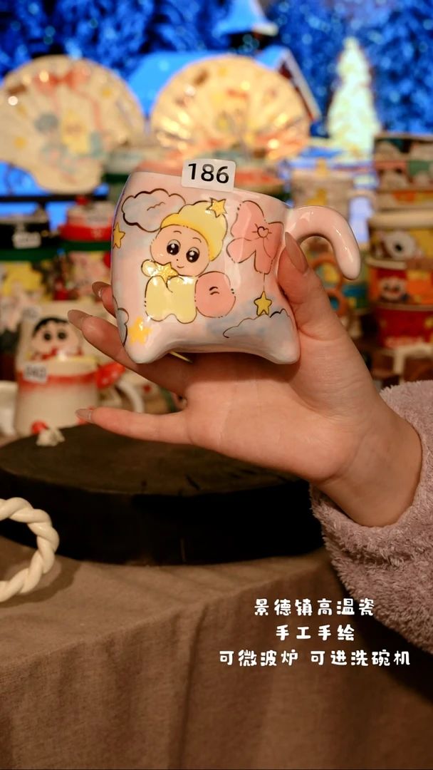 陶瓷186景德镇原创设计师款高温陶瓷手工手绘