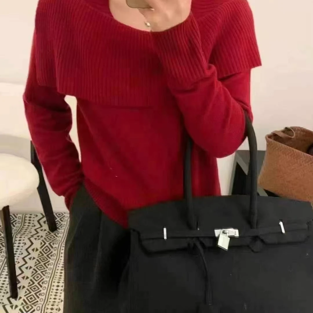 安哥拉红时尚羊毛衫