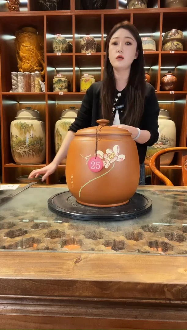罐云南建水紫陶七饼复烧缸@25