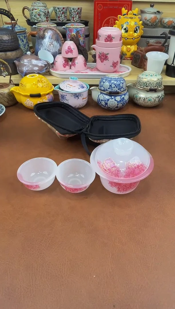 陶瓷茶具摆件旅行套组