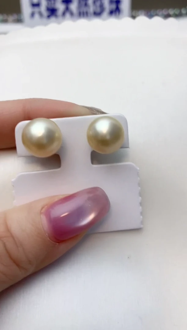 银S925镶嵌耳饰海水珍珠A41