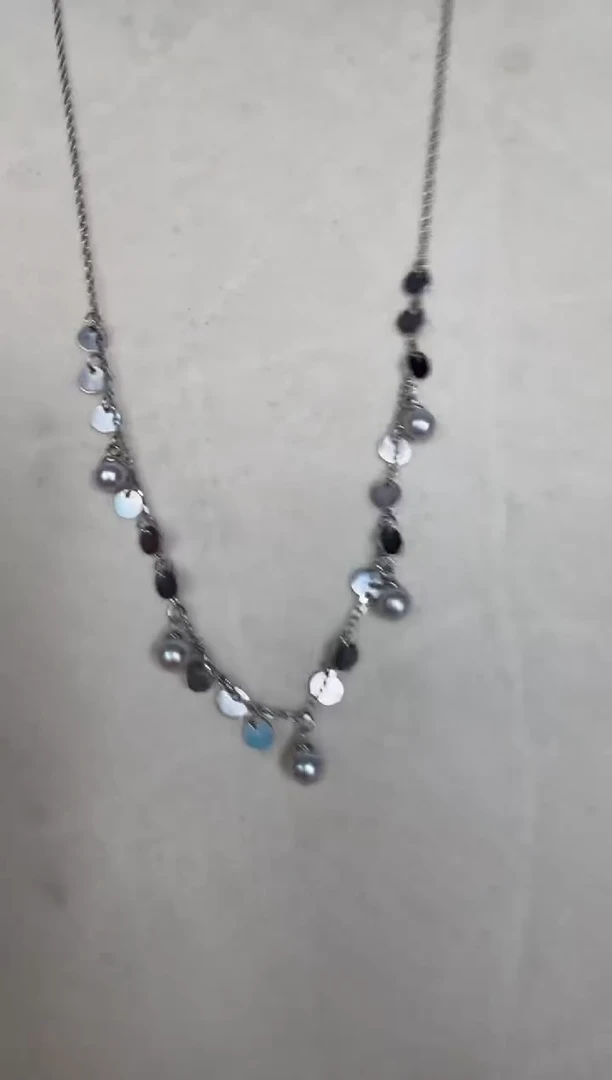 颈饰银S925镶嵌海水珍珠项链