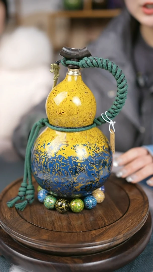 【闪购商品】254精品大漆酒葫芦送漏斗网兜底座