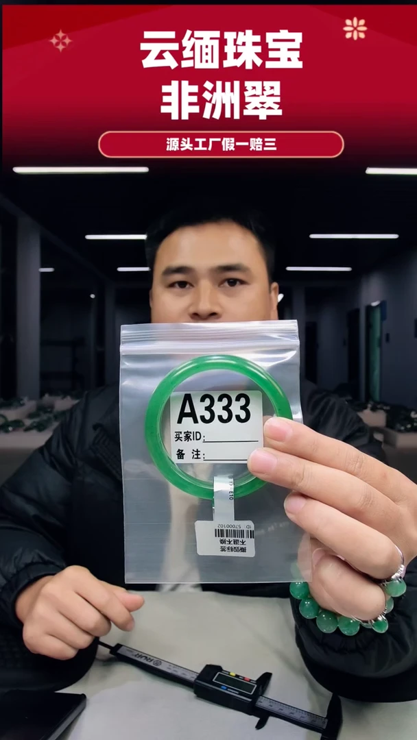 未镶嵌手镯石英质玉（非洲翠）6162圈口A333