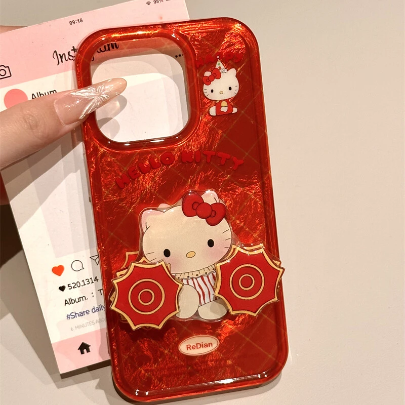 趣味卡通扭秧歌kt猫适用苹果16手机壳iphone15可爱14promax少女13