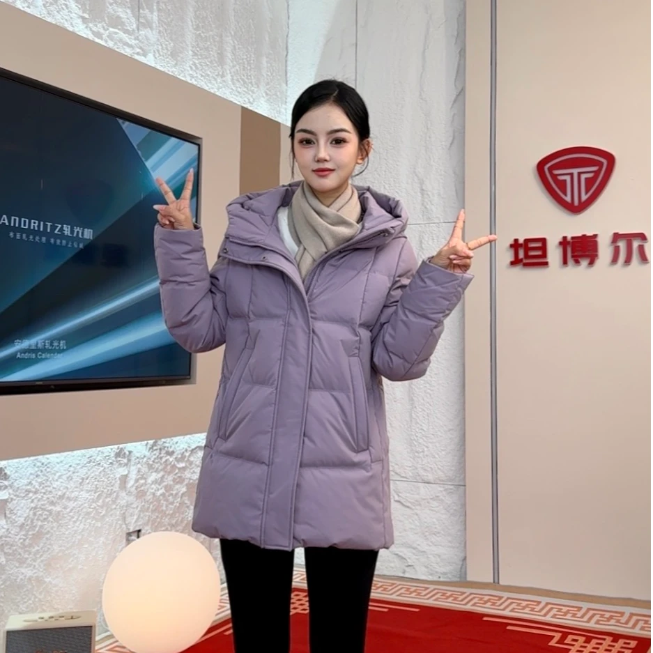 【坦博尔】【快热纱】24新款女士半手长耐磨新年款显瘦蓄热保暖羽绒服