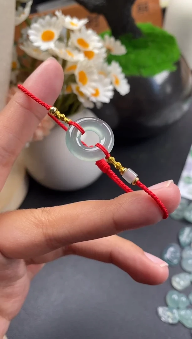 散珠翡翠甜甜圈手绳